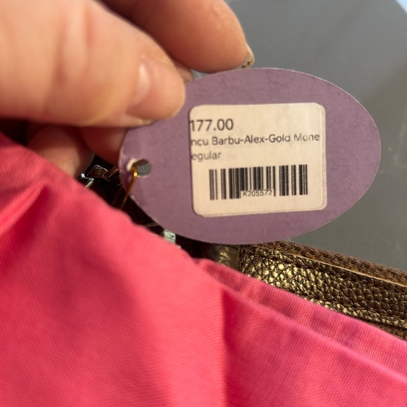 Gold and Coppered/Brown Glittered Leather Money Bag Crossbody by Anca Barbu - Picture 11 of 11